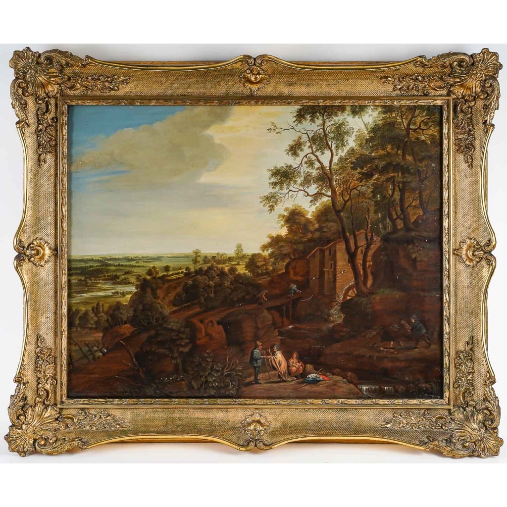 École Française vers 1680-1700, La Vie à la Campagne, huile sur bois | Biron 
