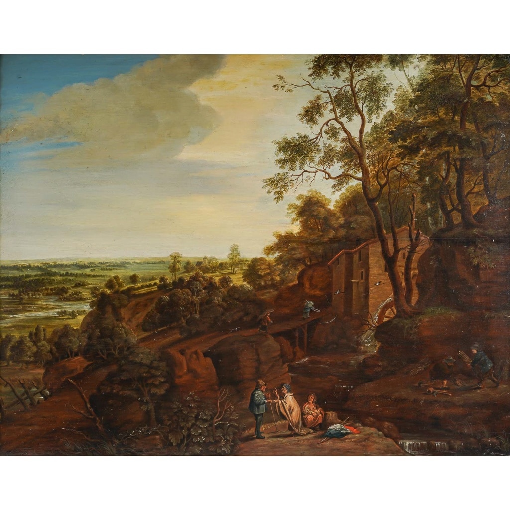École Française vers 1680-1700, La Vie à la Campagne, huile sur bois | Biron 