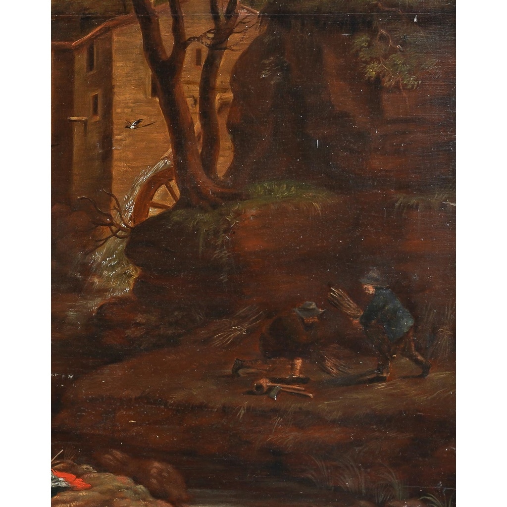 École Française vers 1680-1700, La Vie à la Campagne, huile sur bois | Biron 