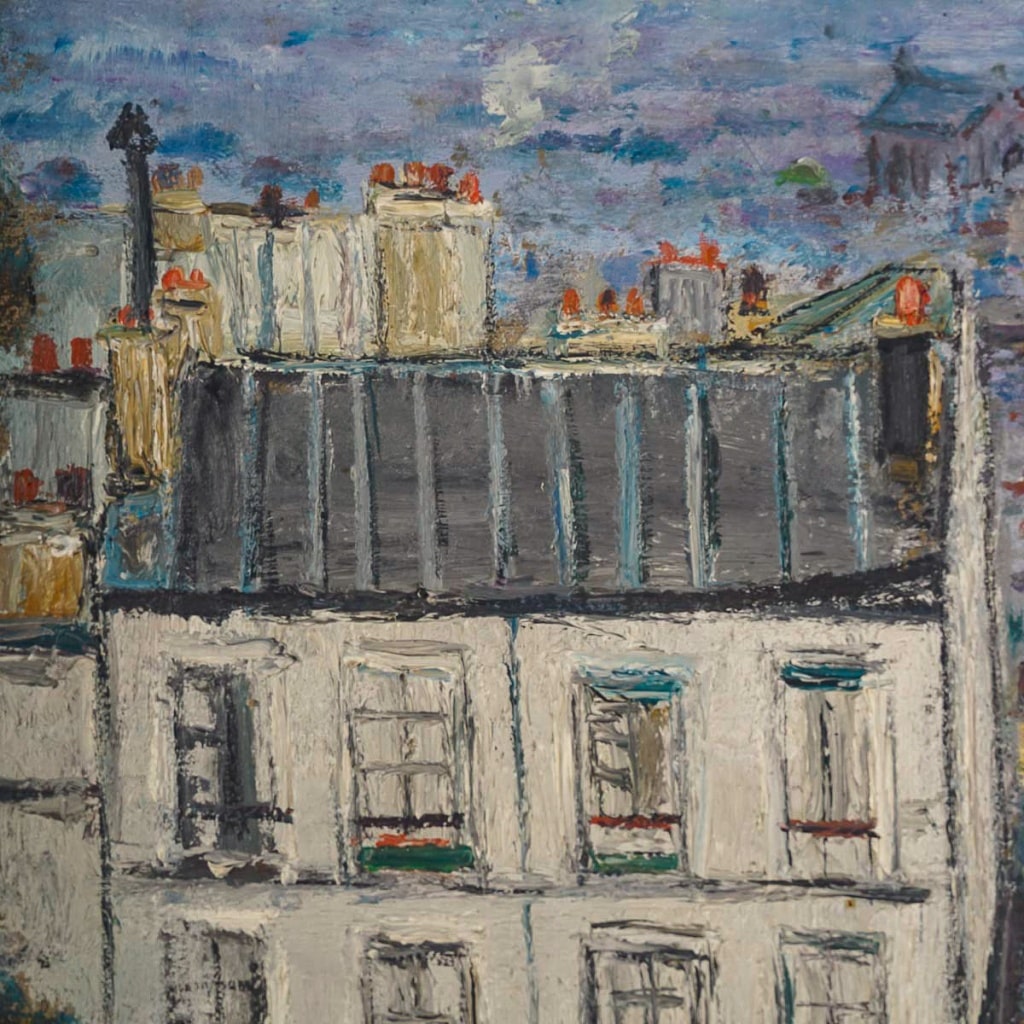 Serge Belloni (1925-2005) L’escalier de la rue du Calvaire à Montmartre huile sur toile vers 1953 | Biron 