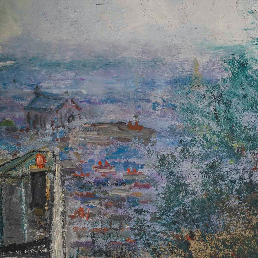 Serge Belloni (1925-2005) L’escalier de la rue du Calvaire à Montmartre huile sur toile vers 1953 | Biron 