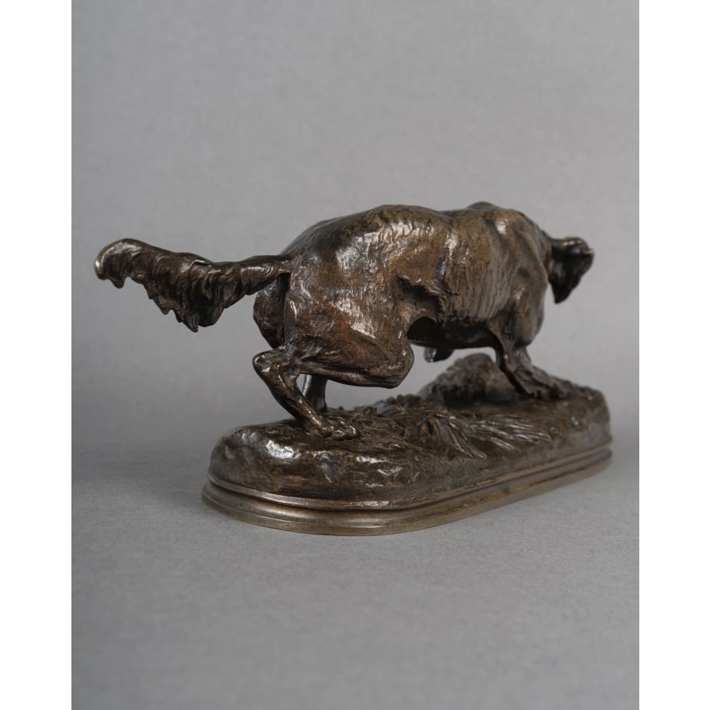 Sculpture – Chien Épagneul « Sultan » , Pierre – Jules Mêne (1810-1879) – Bronze | Biron 