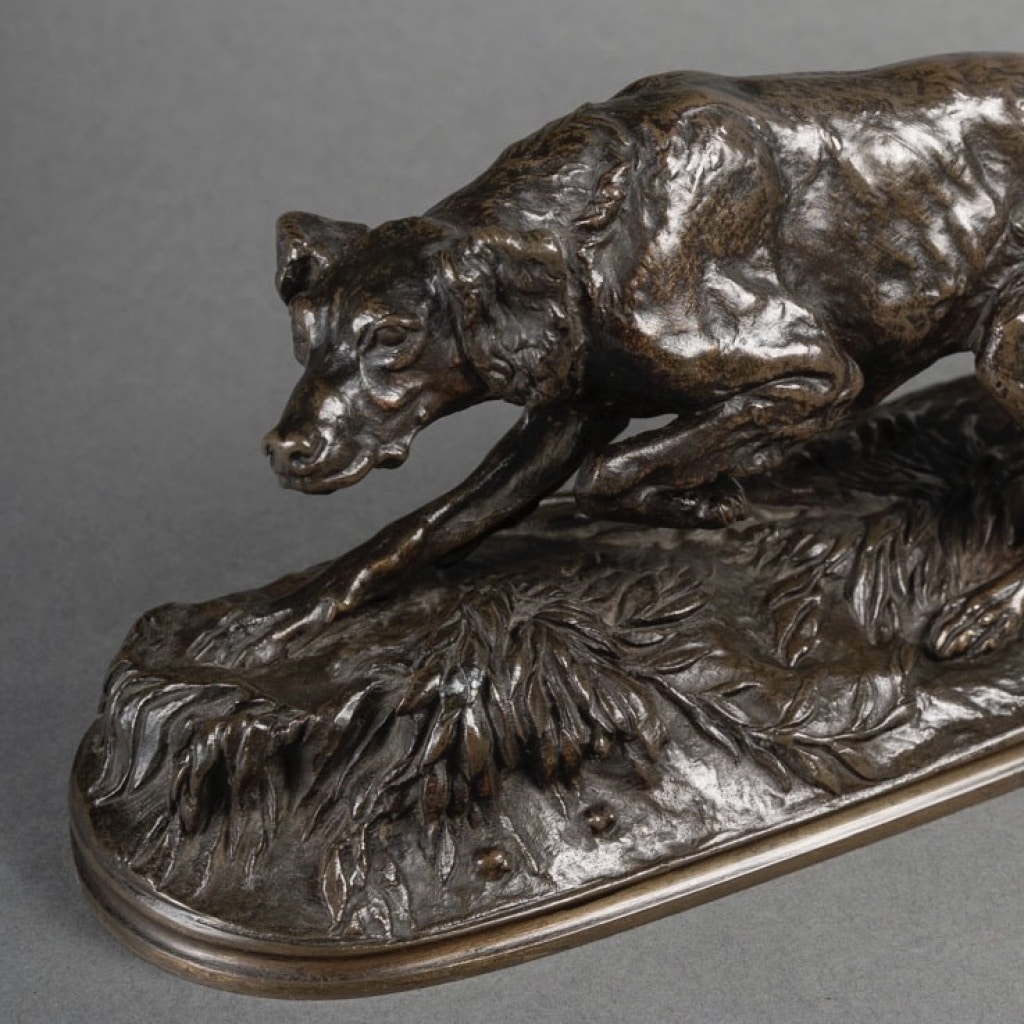 Sculpture – Chien Épagneul « Sultan » , Pierre – Jules Mêne (1810-1879) – Bronze | Biron 