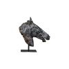 Grande sculpture d’une tête de cheval noir | Biron 