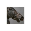 Grande sculpture d’une tête de cheval noir | Biron 