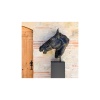 Grande sculpture d’une tête de cheval noir | Biron 