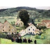 HERVE Jules Peinture Française 20è Langres Procession à Brevoines Huile sur Toile Signée Certificat D’authenticité | Biron 