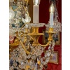 Lustre Marie-Antoinette de style Louis XVI en bronze ciselé et doré à décor de cristal signé Baccarat vers 1890 | Biron 