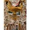 Lustre Marie-Antoinette de style Louis XVI en bronze ciselé et doré à décor de cristal signé Baccarat vers 1890 | Biron 