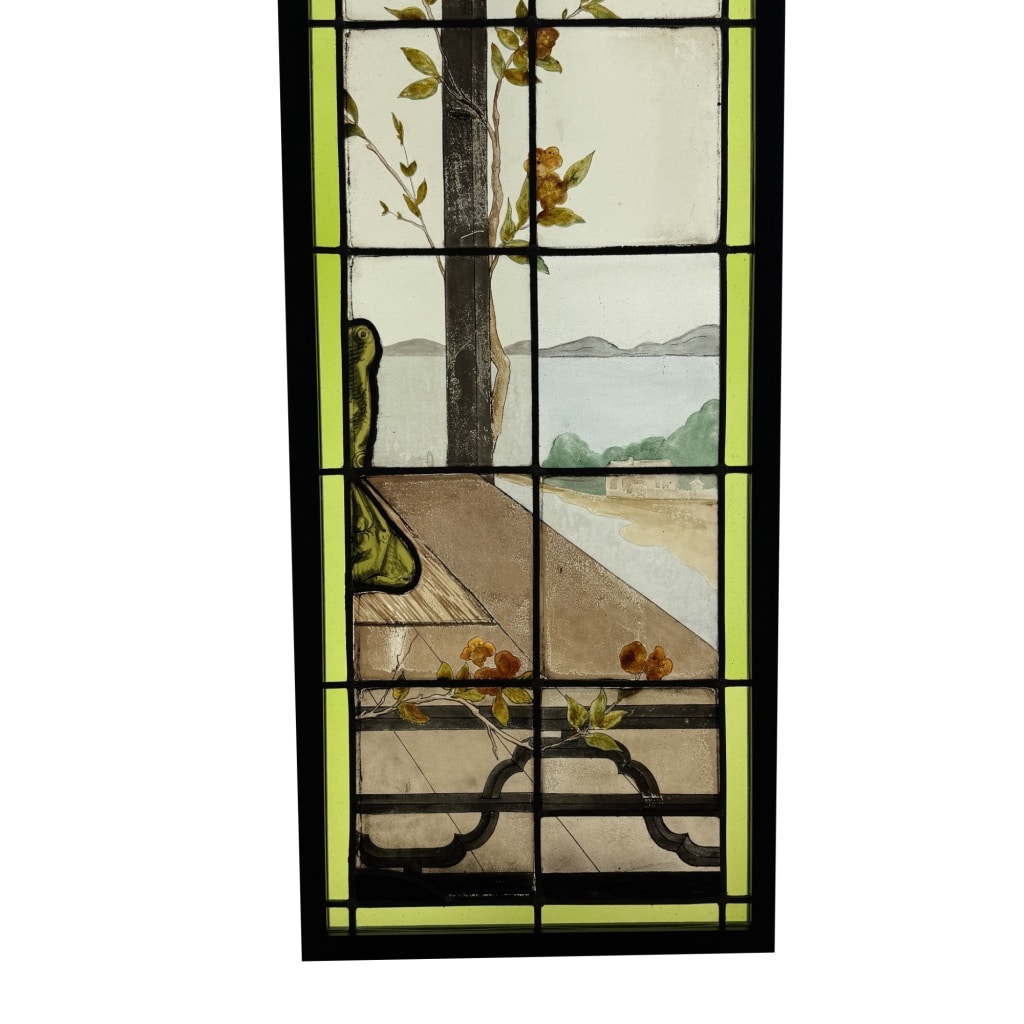 Vitrail au lampion (H137,5cm L46,5cm) | Biron 