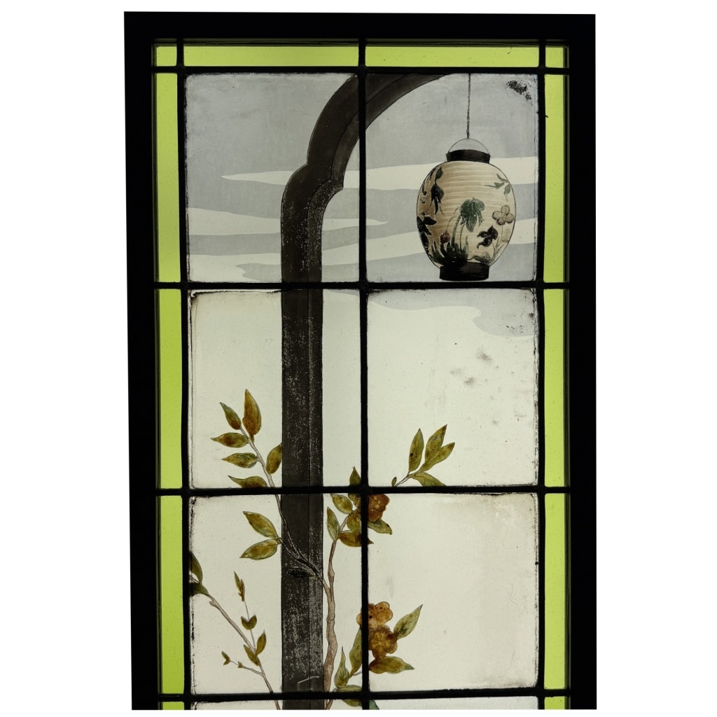 Vitrail au lampion (H137,5cm L46,5cm) | Biron 
