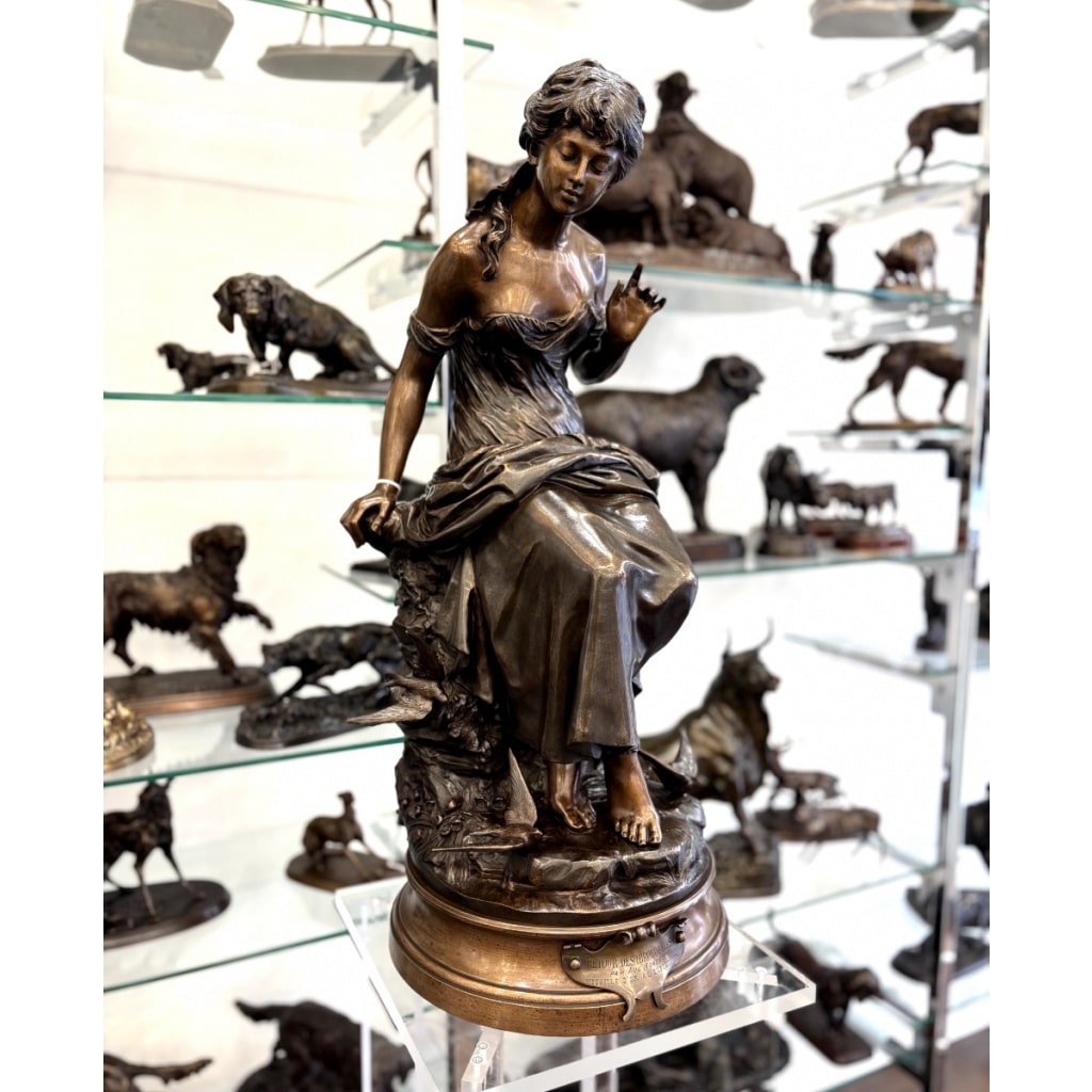 Sculpture – Retour Des Hirondelles , Auguste Moreau (1834-1917) – Bronze | Biron 