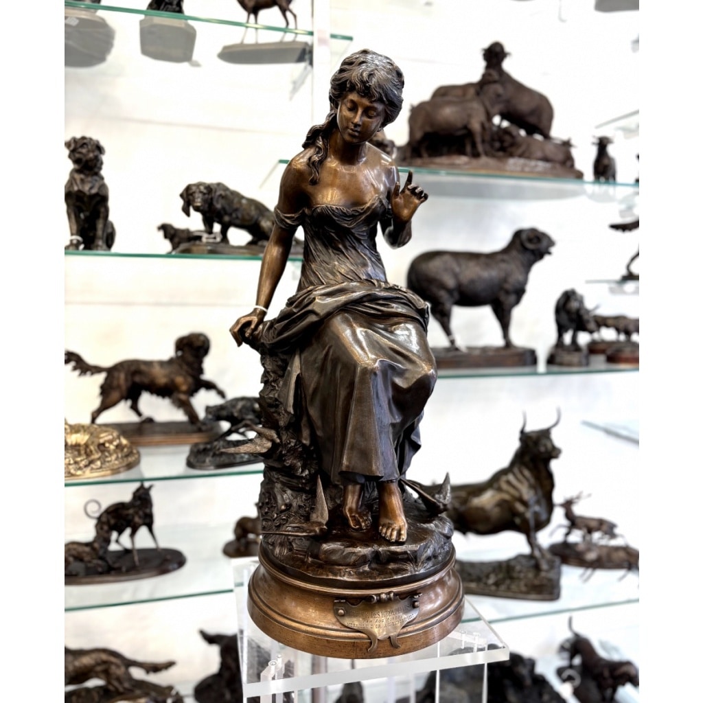 Sculpture – Retour Des Hirondelles , Auguste Moreau (1834-1917) – Bronze | Biron 