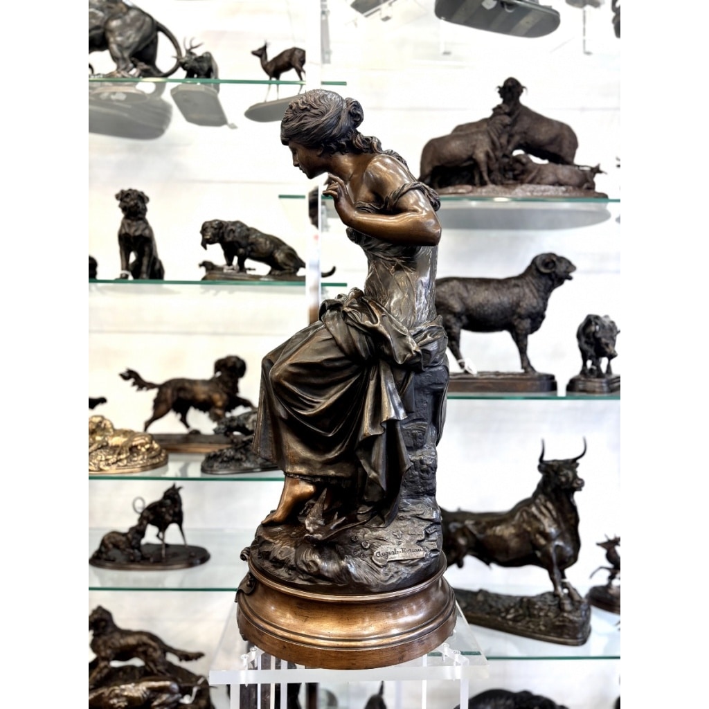 Sculpture – Retour Des Hirondelles , Auguste Moreau (1834-1917) – Bronze | Biron 