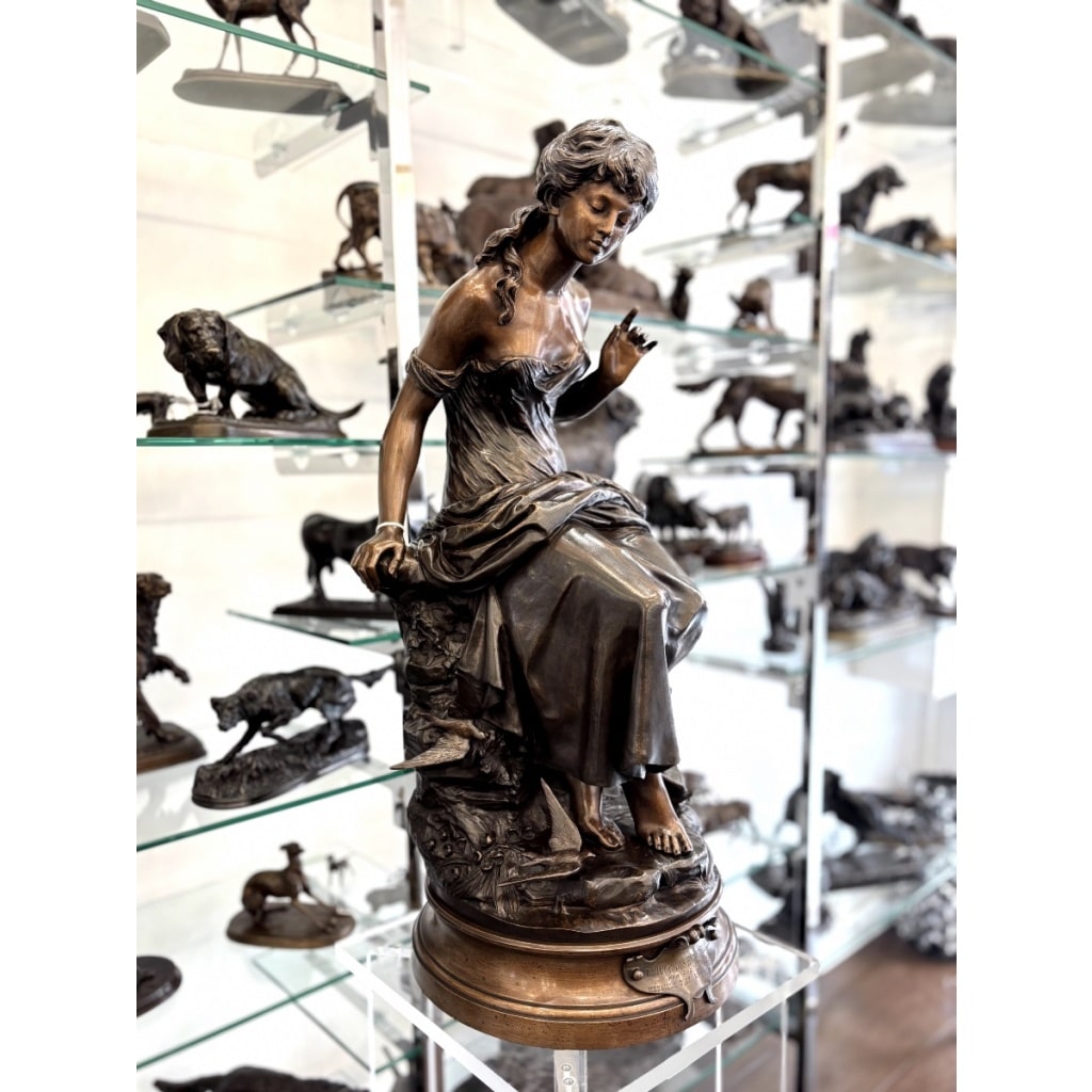 Sculpture – Retour Des Hirondelles , Auguste Moreau (1834-1917) – Bronze | Biron 