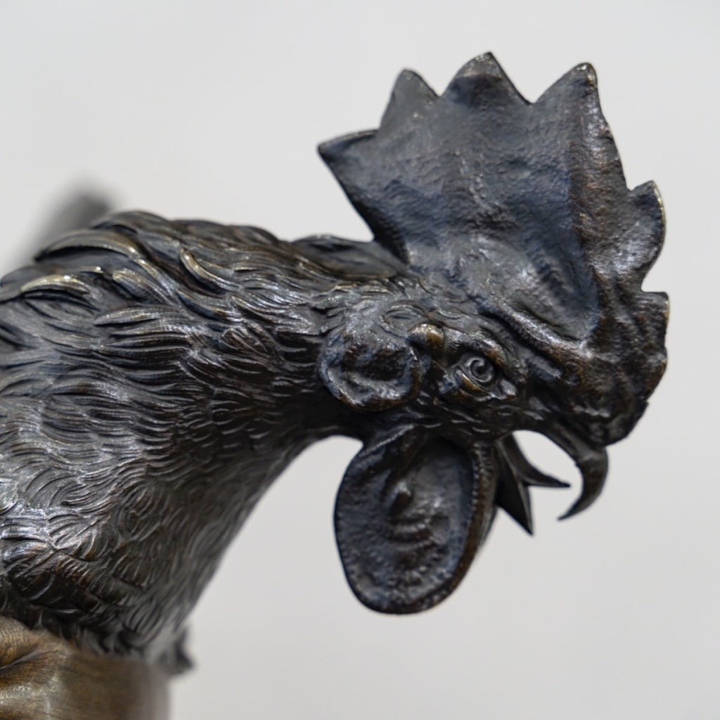 Sculpture – L’ Enfant Au Coq , Adriano Cecioni (1838-1886) – Bronze | Biron 