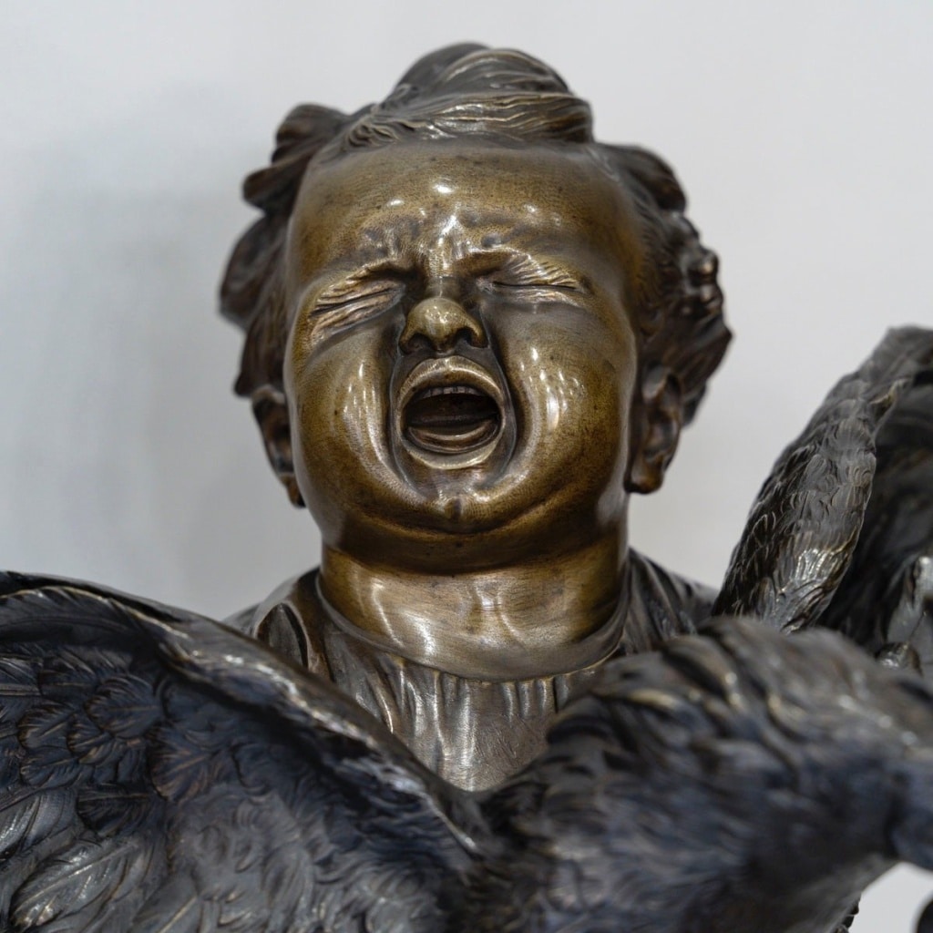 Sculpture – L’ Enfant Au Coq , Adriano Cecioni (1838-1886) – Bronze | Biron 