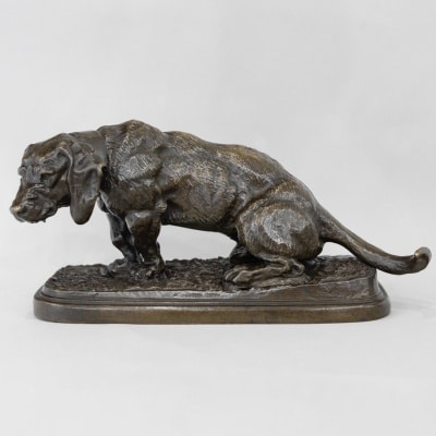 Sculpture - Basset Assis , Antoine - Louis Barye (1795-1875) - Bronze