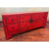 Meuble bas ancien chinois laqué rouge | Biron 