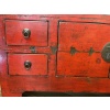 Meuble bas ancien chinois laqué rouge | Biron 