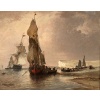 NOEL Jules Le Tréport en 1870 Huile sur toile signée située et datée Certificat d’authenticité | Biron 