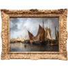 NOEL Jules Tableau Français Ancien 19è Port En Normandie Huile Sur Toile Signée Et Datée Certificat d’authenticité | Biron 