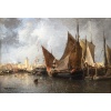 NOEL Jules Tableau Français Ancien 19è Port En Normandie Huile Sur Toile Signée Et Datée Certificat d’authenticité | Biron 