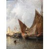 NOEL Jules Tableau Français Ancien 19è Port En Normandie Huile Sur Toile Signée Et Datée Certificat d’authenticité | Biron 