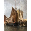NOEL Jules Tableau Français Ancien 19è Port En Normandie Huile Sur Toile Signée Et Datée Certificat d’authenticité | Biron 