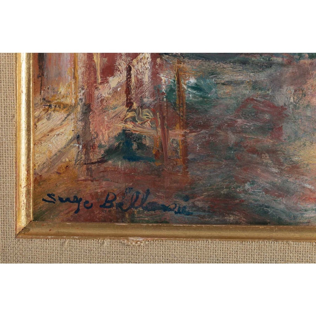 Serge Belloni (1925-2005) – L’Aube sur la Maison Rose sur le Grand Canal huile sur panneau vers 1970 | Biron 