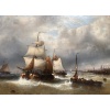MUSIN François Ecole Belge 19è Marine Navires Quittant Le Port Huile sur Toile Signée Certificat d’authenticité | Biron 