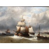 MUSIN François Ecole Belge 19è Marine Navires Quittant Le Port Huile sur Toile Signée Certificat d’authenticité | Biron 