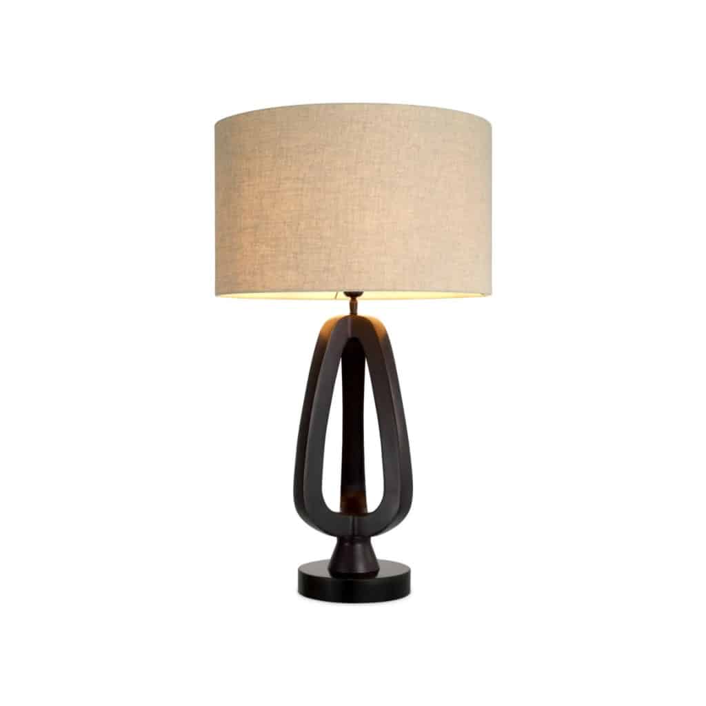 Paire de lampes de table en bronze patiné et base en granit noir. | Biron 
