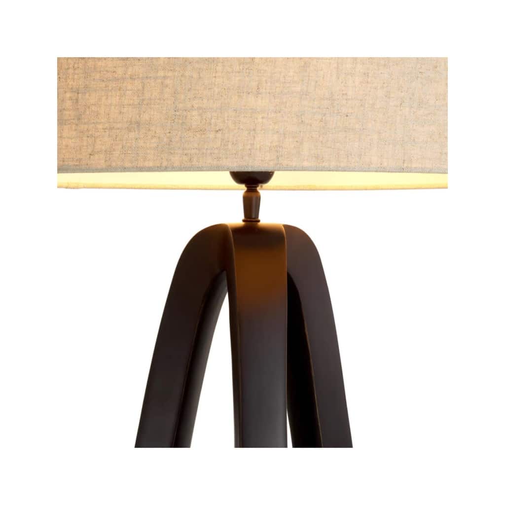 Paire de lampes de table en bronze patiné et base en granit noir. | Biron 