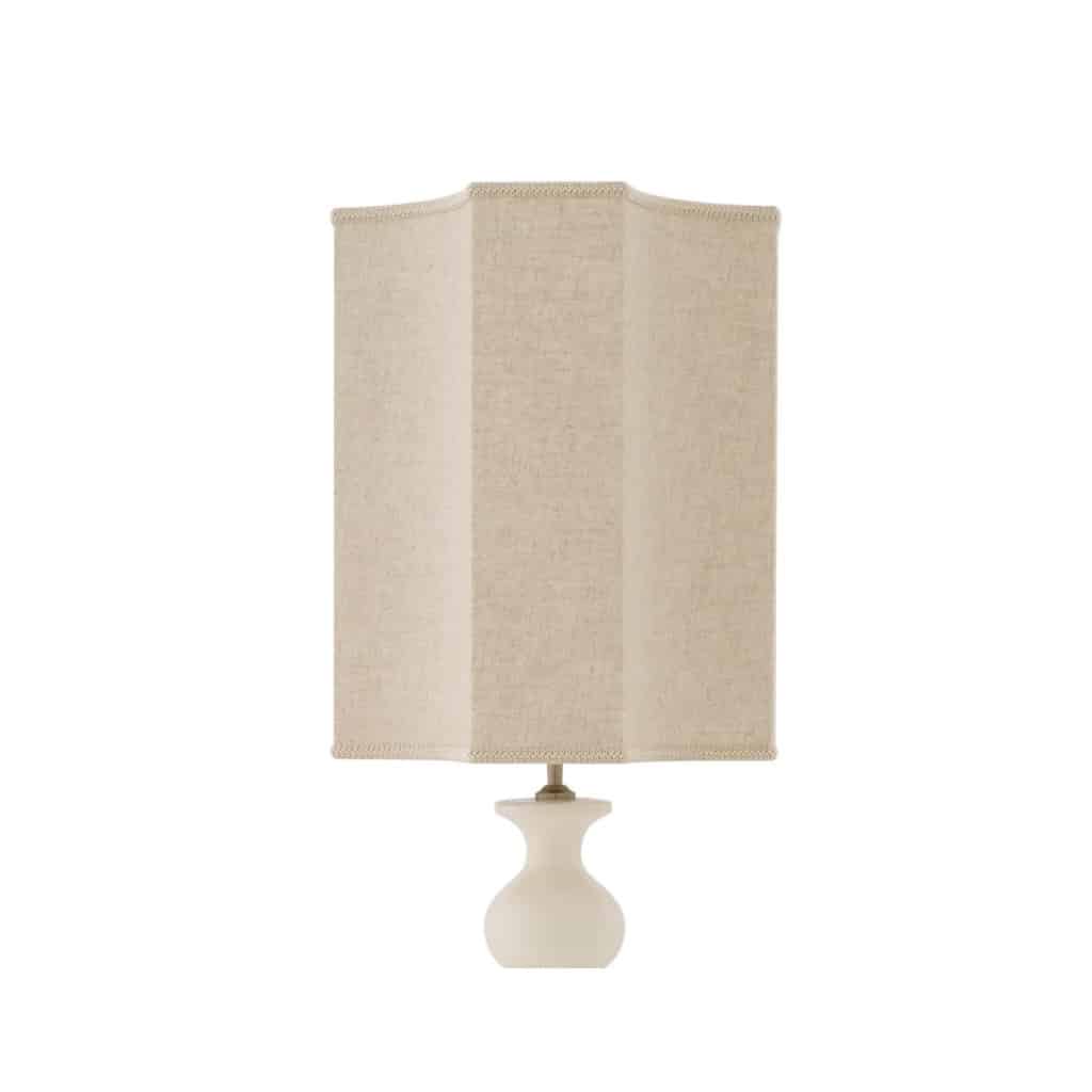 Paire de lampes de table en céramique blanche craquelée et laiton patiné. | Biron 