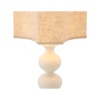 Paire de lampes de table en céramique blanche craquelée et laiton patiné. | Biron 