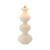 Paire de lampes de table en céramique blanche craquelée et laiton patiné. | Biron 