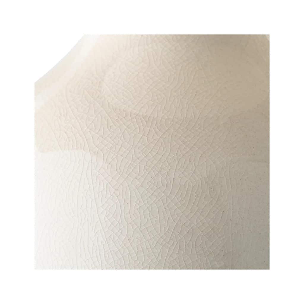 Paire de lampes de table en céramique blanche craquelée et laiton patiné. | Biron 