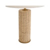 Paire de lampes de table en travertin et laiton patiné. | Biron 
