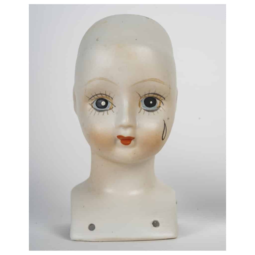 Paire de têtes de poupée en porcelaine, 1960. | Biron 