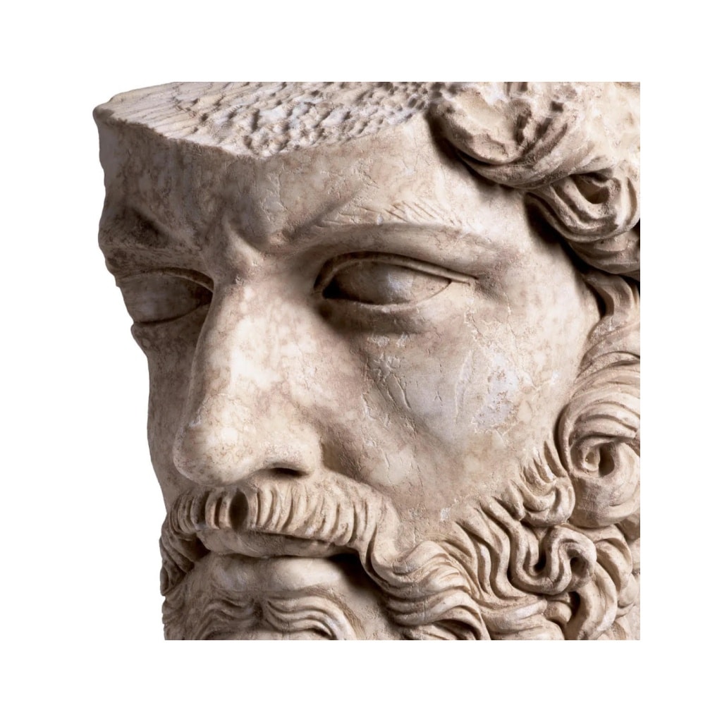 Sculpture, buste en marbre sculpté représentant Lucius dans le gout de l’antique, XXème siècle. | Biron 