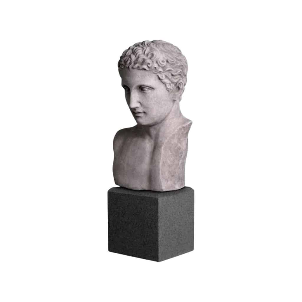 Sculpture, buste en marbre sculpté représentant un Romain dans le gout de l’antique, XXème siècle. | Biron 