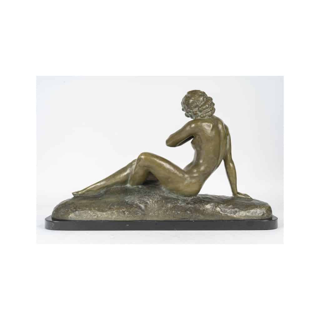 Sculpture en bronze représentant une femme nue, signé Cipriani, début du XXème siècle. | Biron 