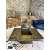 Table basse bar en laiton oxydé, 1970s | Biron 
