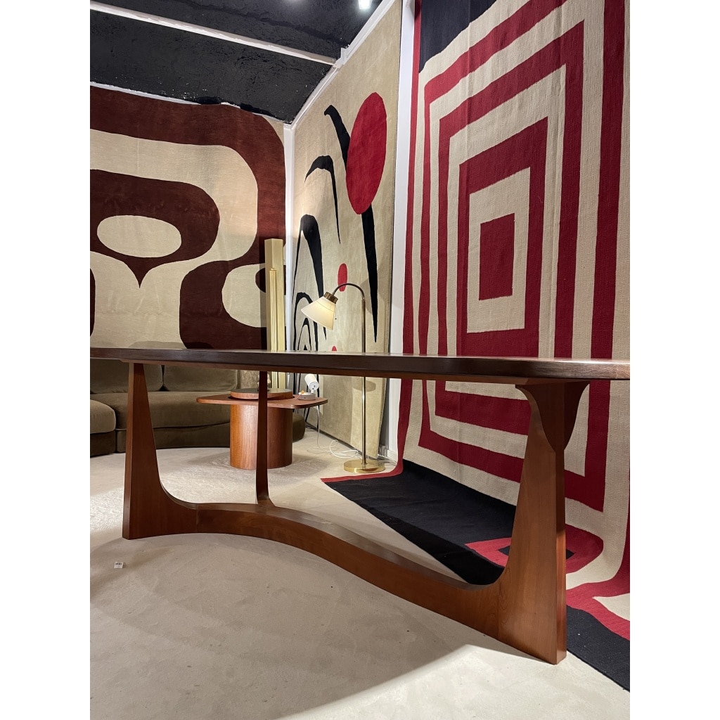 Grande table très originale de Jeannette Laverrière en wengué massif, d’après Georges Jouve | Biron 