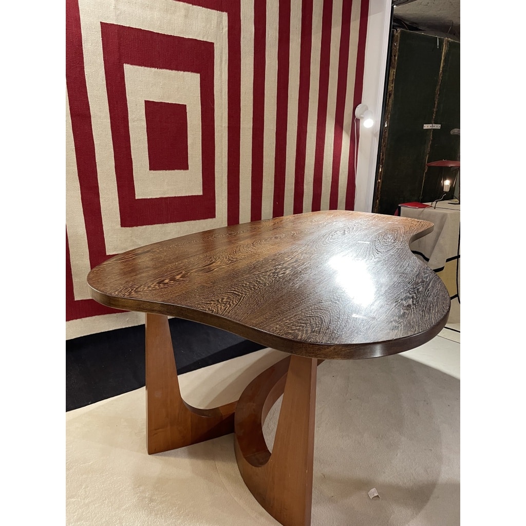 Grande table très originale de Jeannette Laverrière en wengué massif, d’après Georges Jouve | Biron 