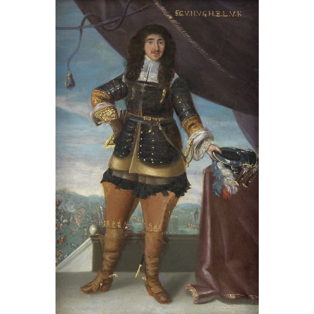 Commandant militaire devant le champ de bataille, David Teniers le Jeune (atelier de) | Biron 