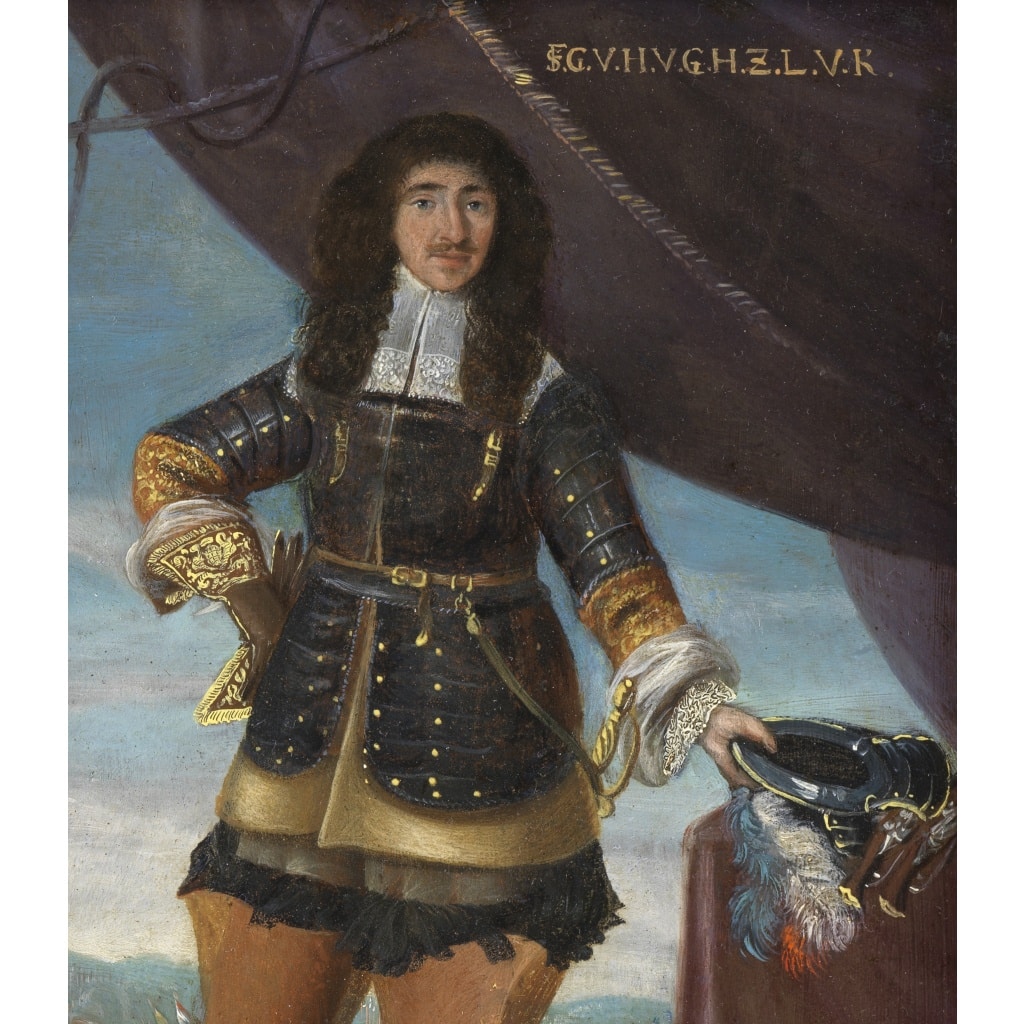 Commandant militaire devant le champ de bataille, David Teniers le Jeune (atelier de) | Biron 
