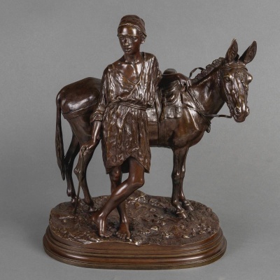 Sculpture - L' Anier Du Caire , Alfred Dubucand (1828-1894) - Bronze