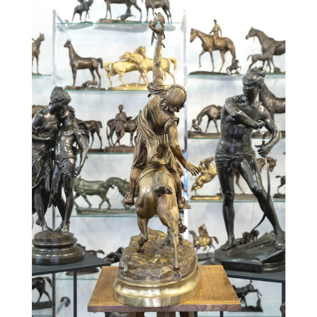 Sculpture – La Fantasia Arabe , Prosper Lecourtier (1851-1924) – Bronze | Biron 